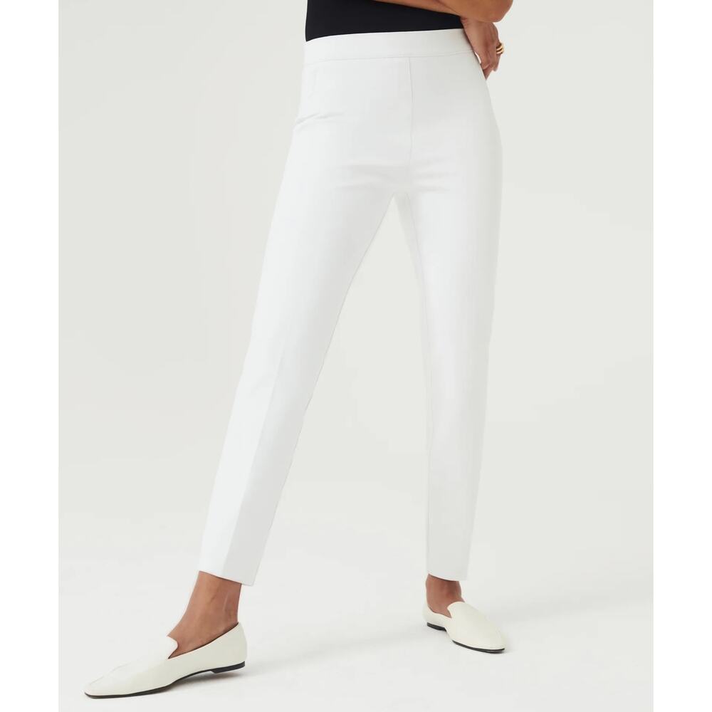 Spanx On-the-Go Ankle Slim Straight White Ultimate Opacity Pants Size M